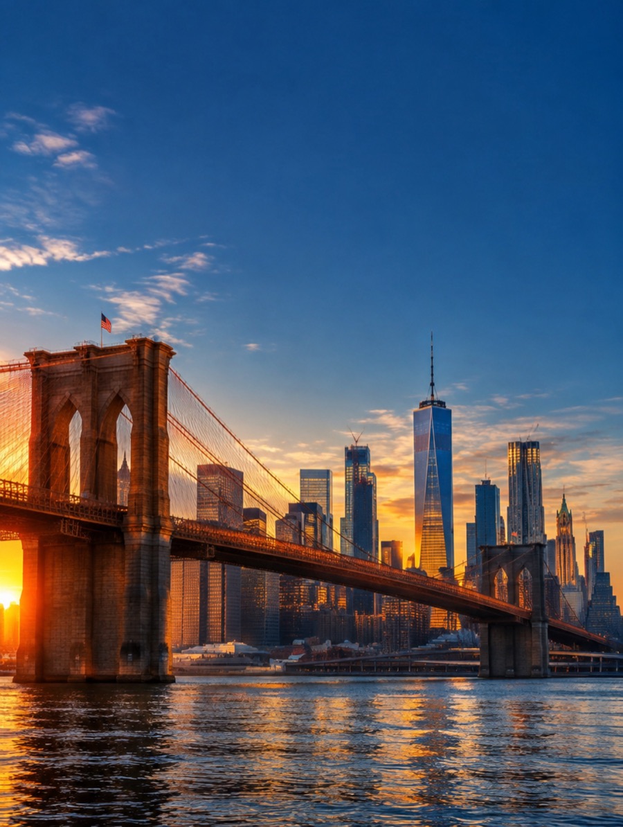 Brooklyn Bridge at sunrise